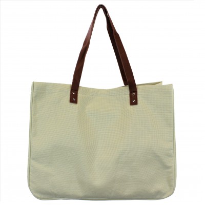 9220- CREAM CANVAS TOTE BAG